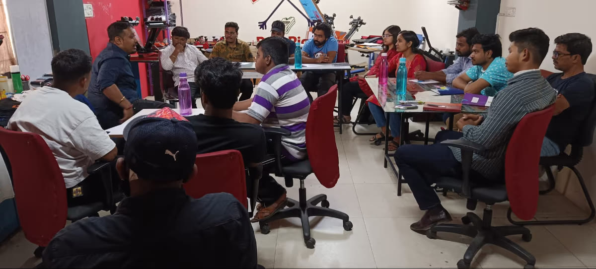 Students in a Printride classroom training session